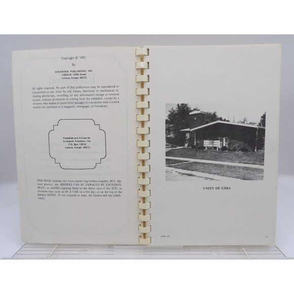 Treasured Recipes From Unity Of Lima Ohio 1981 Spiral-Bound Cookbook - Picture 3 of 8